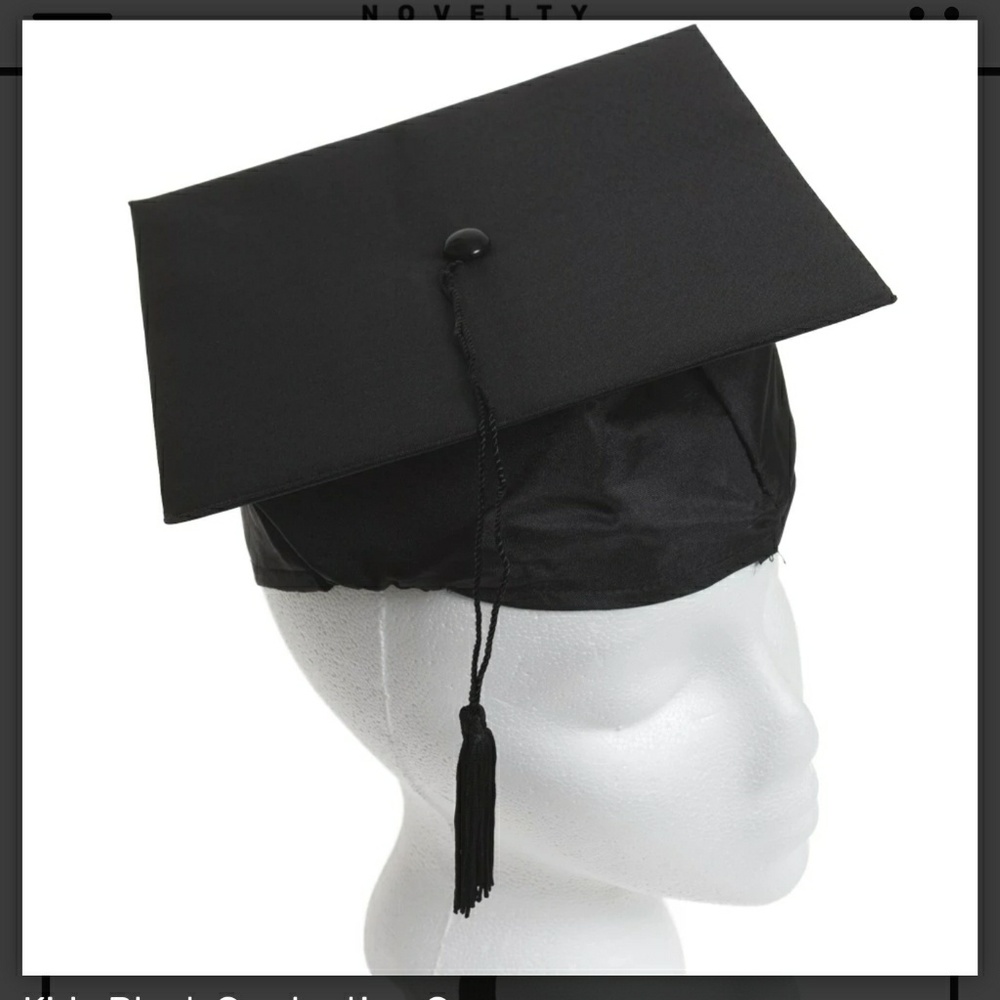 New Kids Graduation Hat Size 3yrs & Up Black